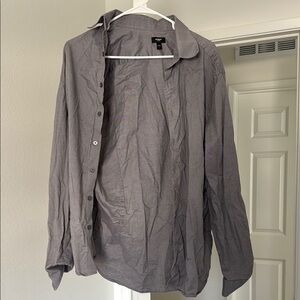 Express Men's Gray Button-Up